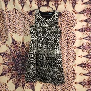 Patterned Black and White Dress